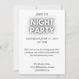 Invitation Carton d'invitation élégant noir et blanc pour l'e