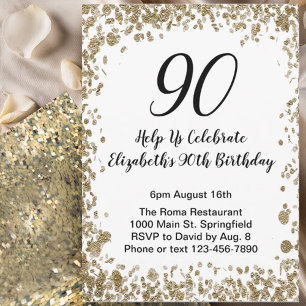 Invitation Carton d'invitation élégant pour 90e anniversaire