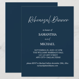 Invitation Carton d'invitation élégant pour le dîner de répét