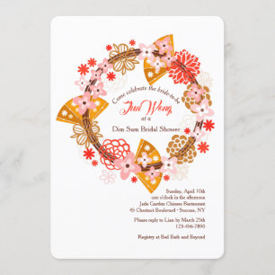Invitation Carton d'invitation Éventails et Fleurs
