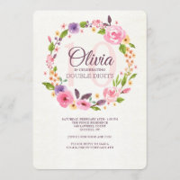 Carton d'invitation floral aquarelle coloré