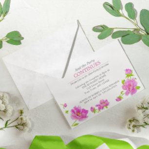 Invitation Carton d'invitation floral aux pivoines roses aprè