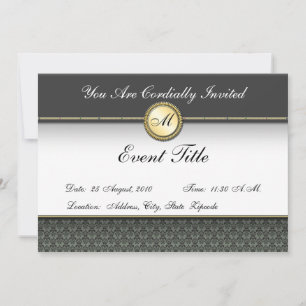 Invitation Carton d'invitation Formel à Monogramme Personnali