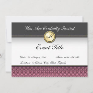 Invitation Carton d'invitation Formel à Monogramme Personnali