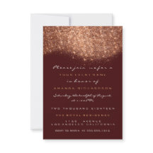 Carton d'invitation formel Rose Gold Glitter Coppe