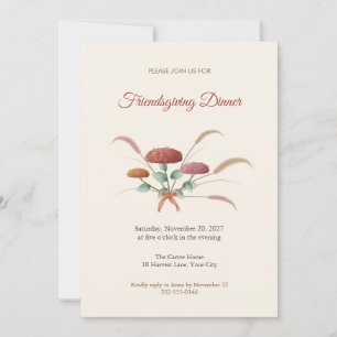 Invitation Carton d'invitation Friendsgiving Sedum et Herbe d
