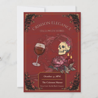 Invitation Carton d'invitation gothique de fête d'Halloween C