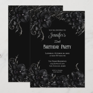 Invitation Carton d'invitation gothique floral à orchidées no