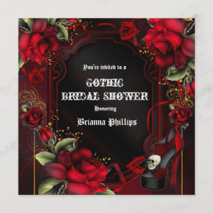 Invitation Carton d'invitation gothique glamour élégant Roses