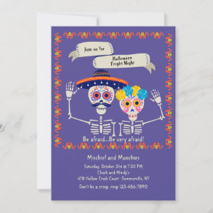 Invitation Carton d'invitation Halloween Couple squelette