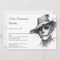 Carton d'invitation Halloween Épouvantail Siniastr