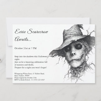 Invitation Carton d'invitation Halloween Épouvantail Siniastr