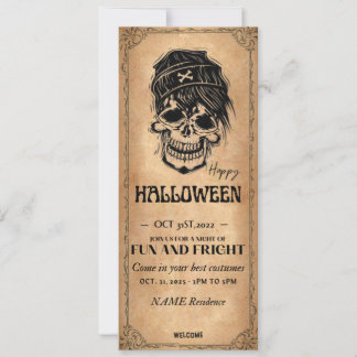 Invitation Carton d'invitation Halloween vintage - Bal costum