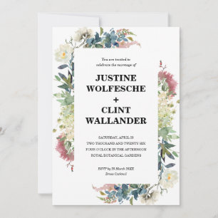 Invitation Carton d'Invitation Mariage Jardin Botanique