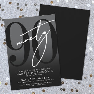 Invitation Carton d'invitation moderne pour 90e anniversaire 
