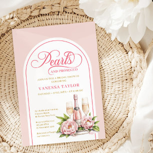 Invitation Carton d'invitation modifiable perles raffinées et