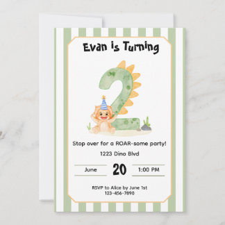 Invitation Carton d'invitation modifiable pour 2ème anniversa