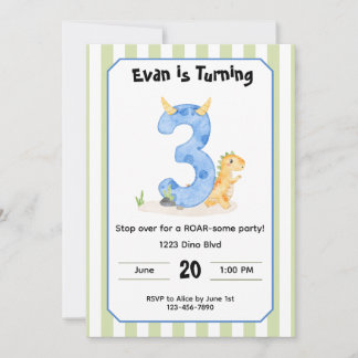 Invitation Carton d'invitation modifiable pour 3ème anniversa