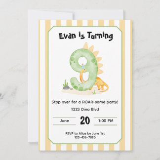 Invitation Carton d'invitation modifiable pour 9e anniversair