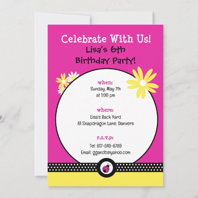 Invitation Carton d'invitation modifiable pour l'anniversaire (Devant)