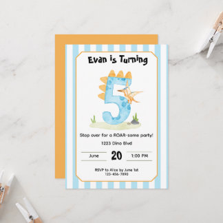 Invitation Carton d'invitation modifiable pour les 5 ans de v
