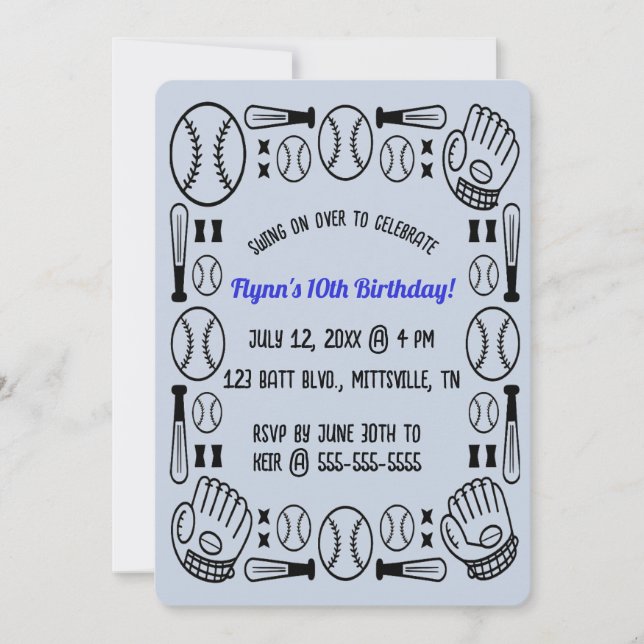Invitation Carton d'invitation modifiable pour un anniversair (Devant)