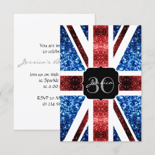 Invitation Carton d'invitation Monogramme avec drapeau britan