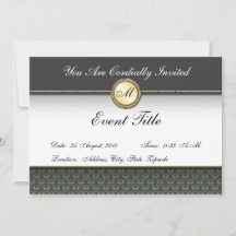 Carton d'invitation officiel à monogramme personna