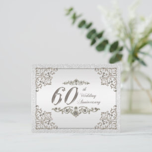 Invitation Carton d'invitation pailleté diamant pour les 60 a