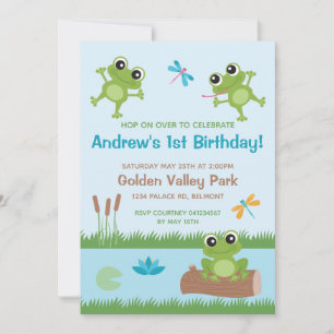 Invitation Carton d'invitation personnalisable Grenouilles Mi