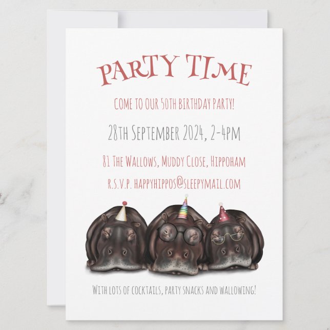 Invitation Carton d'invitation personnalisé pour une fête ave (Devant)