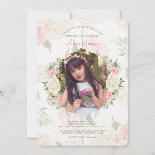 Invitation Carton d'invitation photo à l'aquarelle avec cadre