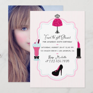 Invitation Carton d'invitation photo pour fête d'anniversaire