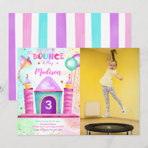 Invitation Carton d'invitation photo saut et rebond