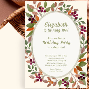 Invitation Carton d'invitation pour 104e anniversaire aux feu