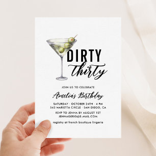 Invitation Carton d'invitation pour 30 ans Dirty Thirty Marti