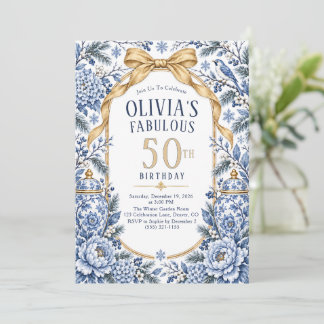Invitation Carton d'invitation pour 50e anniversaire Blue Win