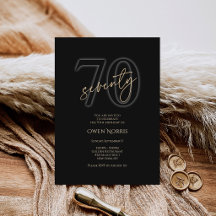 Carton d'invitation pour 70e anniversaire Moderne