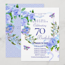 Carton d'invitation pour 70e anniversaire Ruban Ro