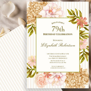 Invitation Carton d'invitation pour 79ème anniversaire avec d