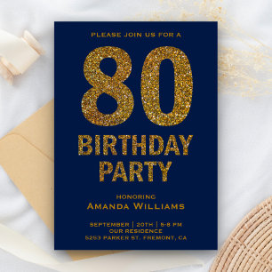 Invitation Carton d'invitation pour 80e anniversaire avec pai