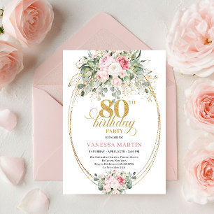 Invitation Carton d'invitation pour 80e anniversaire Chic Boh