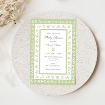 Carton d'invitation pour Baby Shower à la bordure