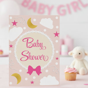 Invitation Carton d'invitation pour Baby Shower aux Nuages et