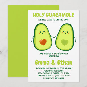Invitation Carton d'invitation pour Baby Shower Avocat Holy G