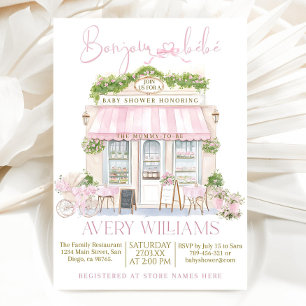 Invitation Carton d'invitation pour Baby Shower Bonjour Bébé,