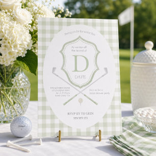 Invitation Carton d'invitation pour baby shower de golf vert