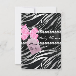 Invitation Carton d'invitation pour Baby Shower fille à motif