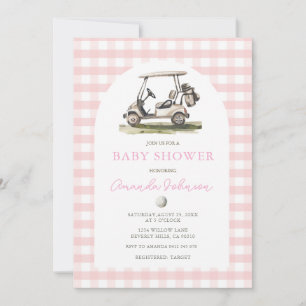 Invitation Carton d'invitation pour Baby Shower fille golf à