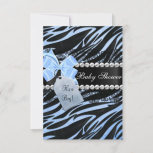 Invitation Carton d'invitation pour Baby Shower garçon à moti